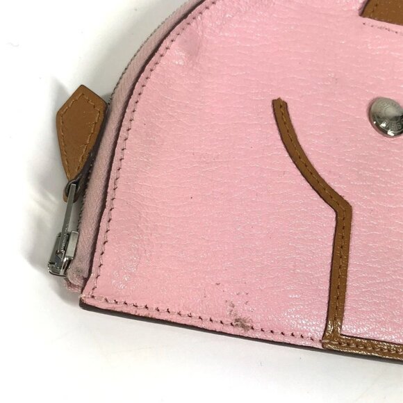 HERMES Horse Cheval Paddock Wallet Coin Compartment coin purse Chevre pink - Picture 11 of 11